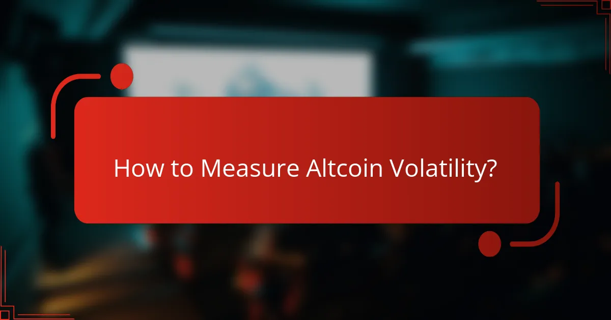 How to Measure Altcoin Volatility?