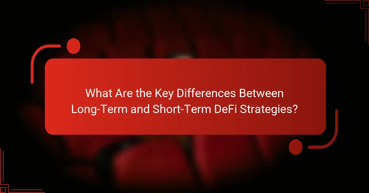 What Are the Key Differences Between Long-Term and Short-Term DeFi Strategies?